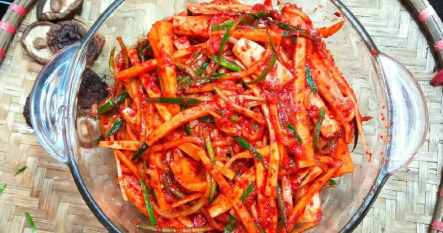 Nguyên liệu làm kim chi củ cải Hàn Quốc chuẩn vị